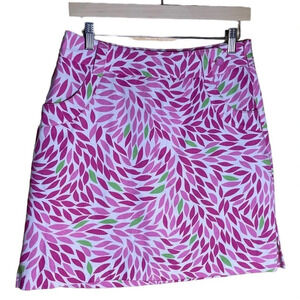 EP PRO Pink Print Golf Skirt With Built-In Shorts Back Pocket Size 6